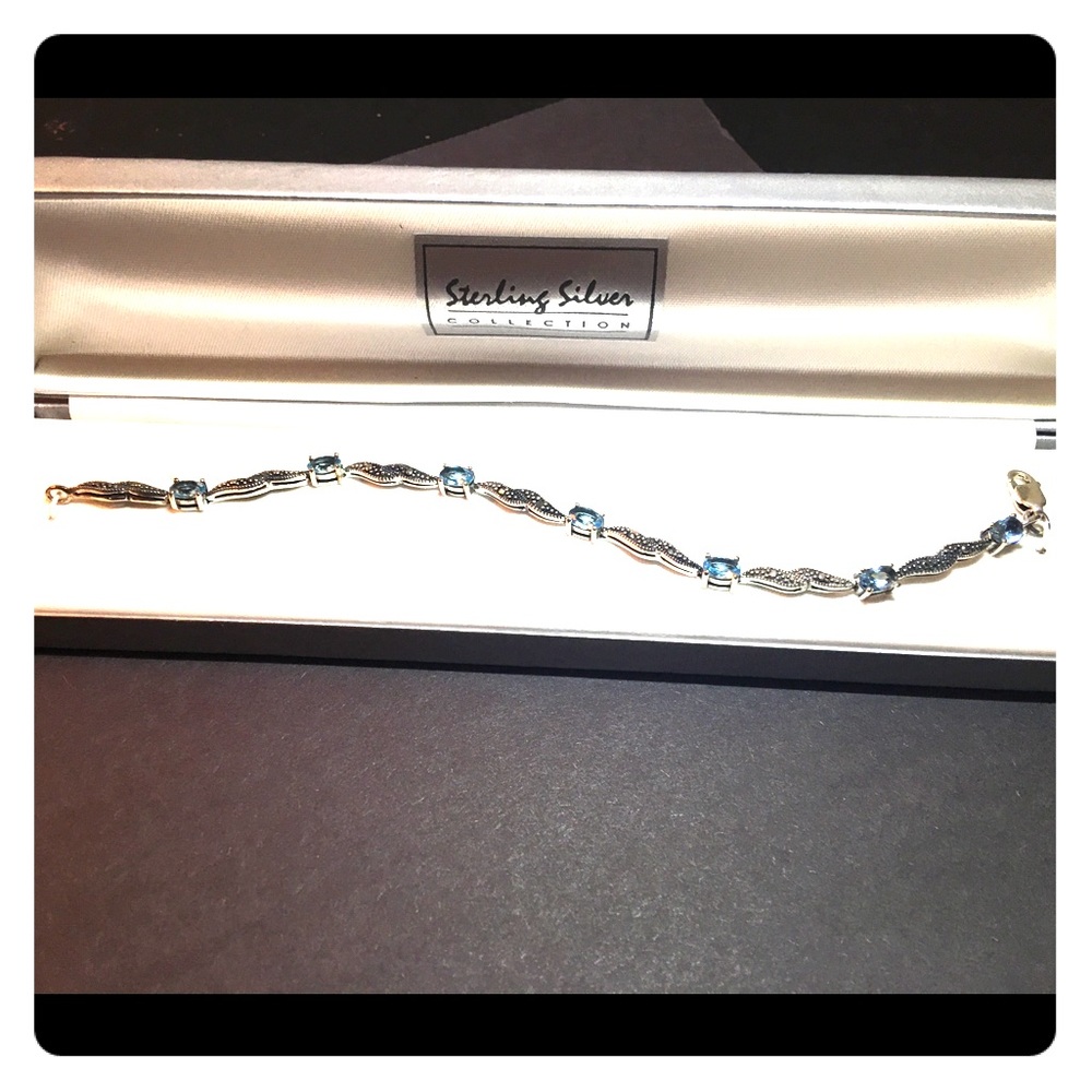 Sterling Silver Blue Topaz Bracelet